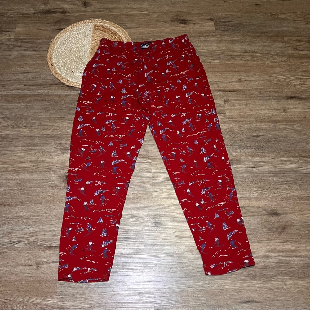 POLO RALPH LAUREN Red Skiing Mens Flannel Lounge Sleep Pants